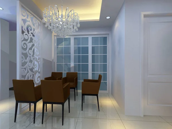 Inicio interior 3D renderizado — Foto de Stock