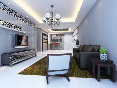 ev iç 3d rendering