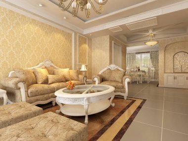 ev iç 3d rendering