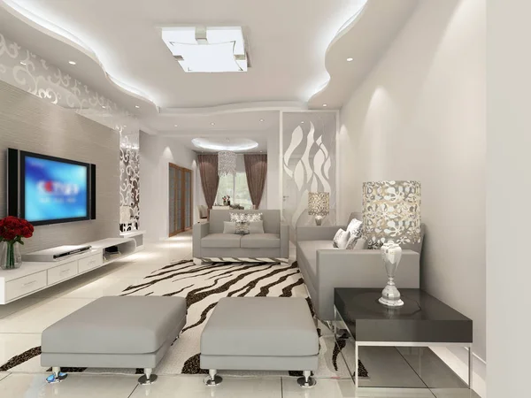 Home interior rendering 3D — Foto Stock