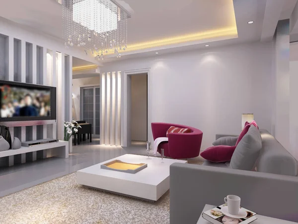 Home interior rendering 3D — Foto Stock