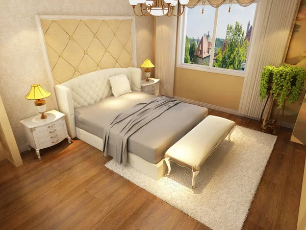 Rendering bed room — Stock Photo, Image