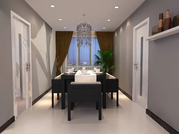 Home interior 3D renderização — Fotografia de Stock