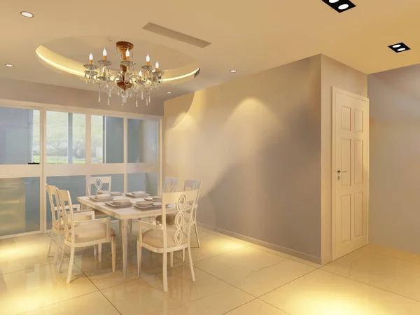 Home interior 3D renderização — Fotografia de Stock