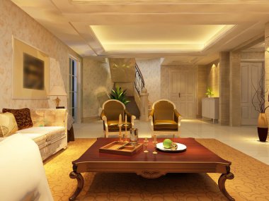 ev iç 3d rendering