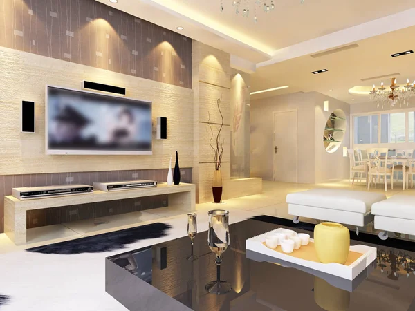 Home interior rendering 3D — Foto Stock