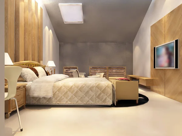 Rendering bed room — Stock Photo, Image