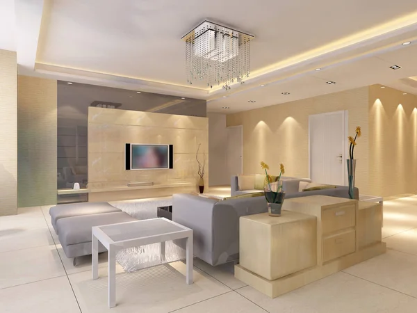 Home interior rendering 3D — Foto Stock