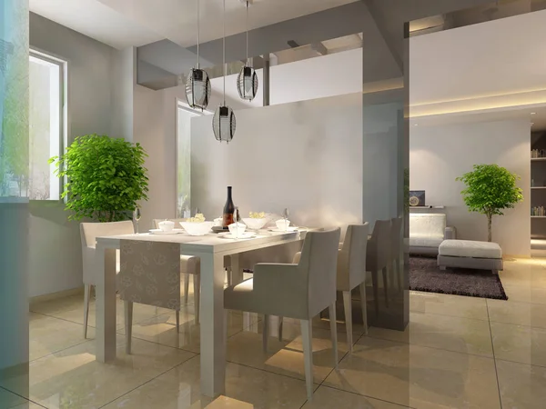 Inicio interior 3D renderizado — Foto de Stock