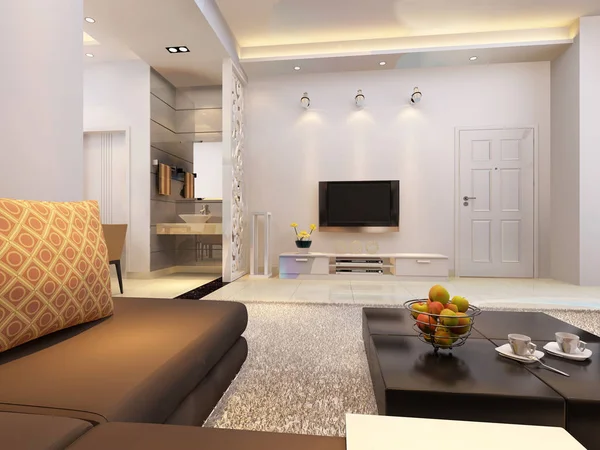 Inicio interior 3D renderizado — Foto de Stock