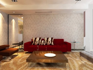 ev iç 3d rendering