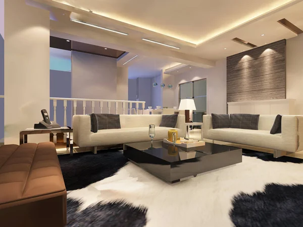 Inicio interior 3D renderizado — Foto de Stock