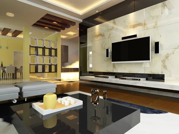 Home interior rendering 3D — Foto Stock