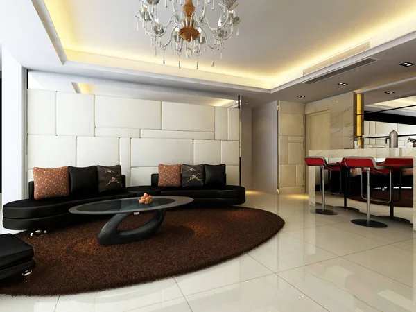 Home interior 3D renderização — Fotografia de Stock