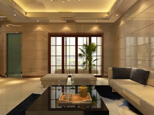 Home interior rendering 3D — Foto Stock