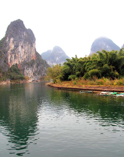Cruise Ship Travels Route River Guilin Yangshou — 스톡 사진