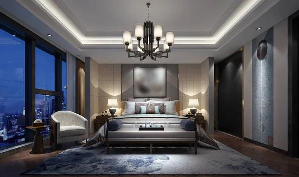 Rendering Bed Room Comfortable — Stock Photo, Image