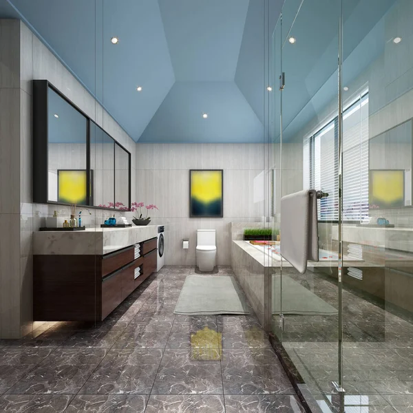 Rendering Interno Del Bagno — Foto Stock