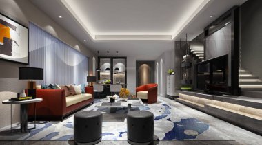 ev iç 3D render.