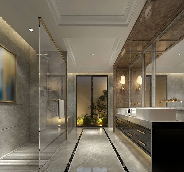 Rendering Interno Del Bagno — Foto Stock