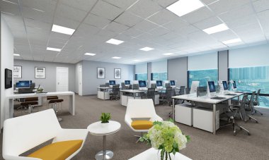 modern ofis 3D görüntüleme 