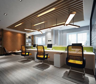 modern ofis 3D görüntüleme 