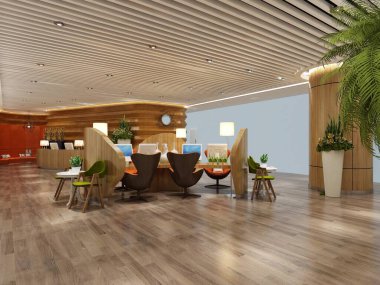 modern ofis 3D görüntüleme 