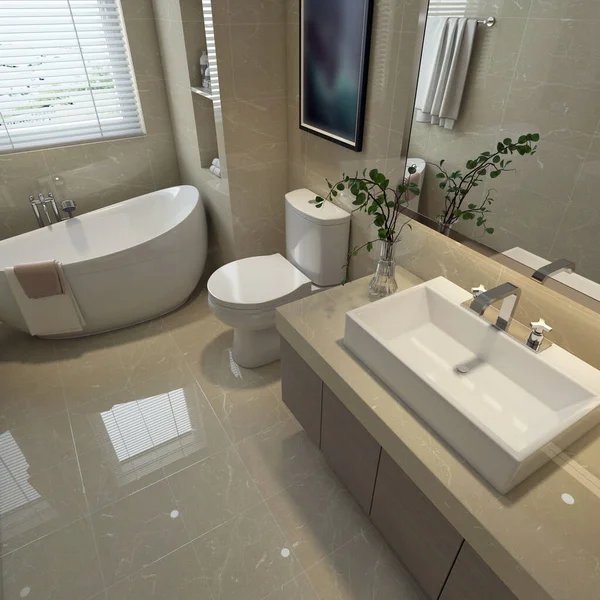 Rendering Bathroom Interior — Stock Photo, Image