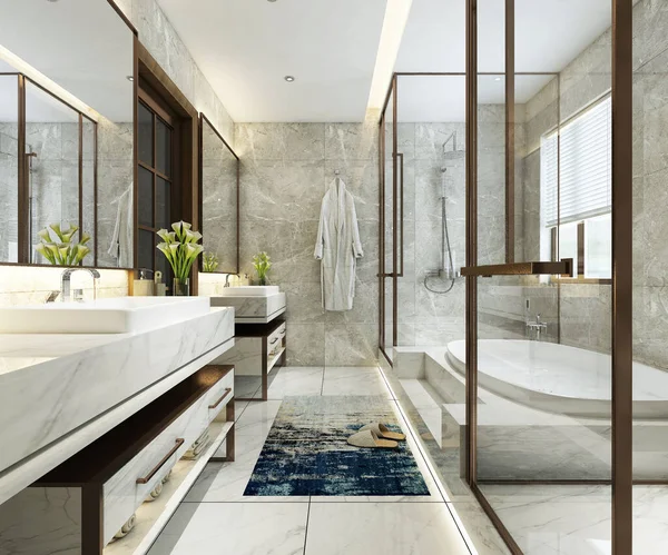 Rendering Interno Del Bagno — Foto Stock