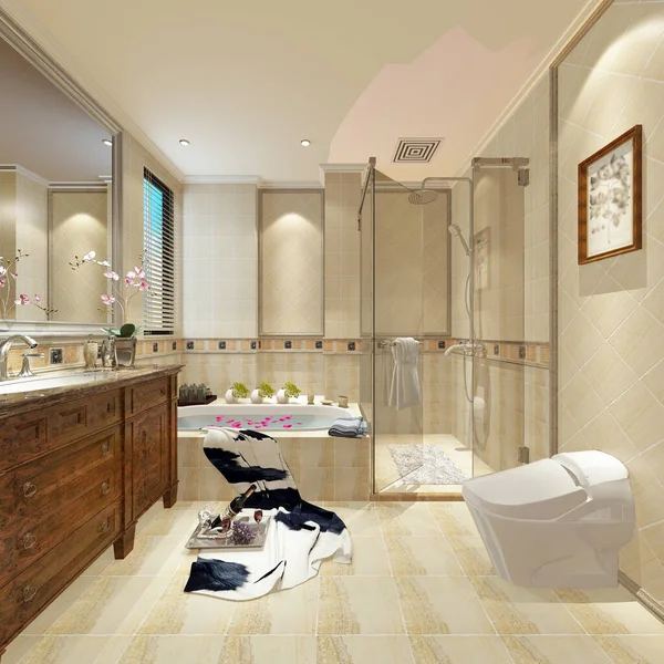 Rendering Bathroom Interior — Stock Photo, Image