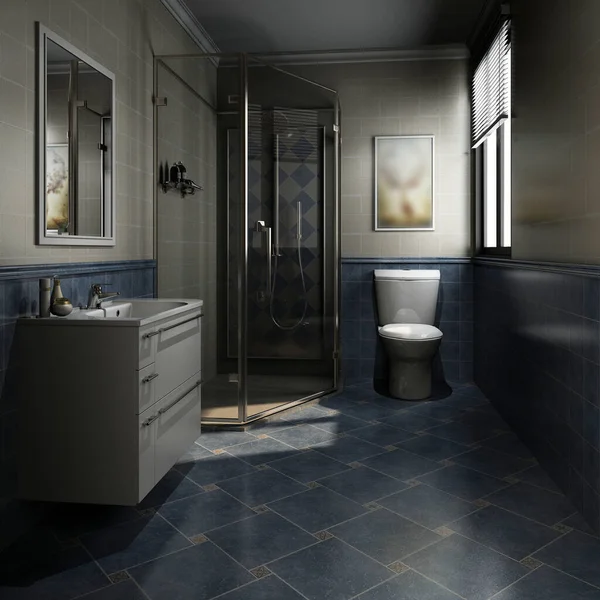 Rendering Bathroom Interior — Stock Photo, Image