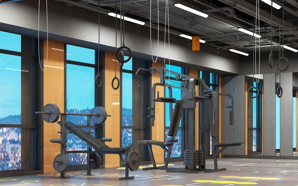 Renderizado Moderno Gimnasio —  Fotos de Stock