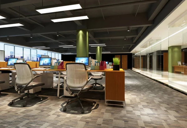 Modernes Bürointerieur Rendering — Stockfoto