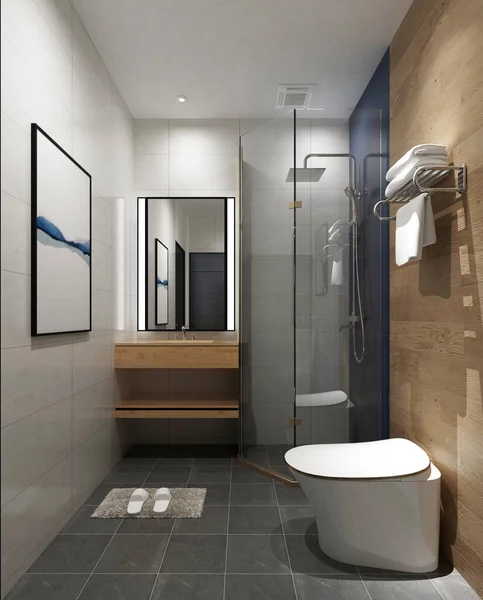 Darstellung Eines Badezimmerinnenraums — Stockfoto