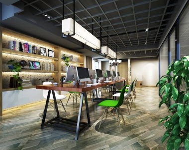 modern ofis 3D görüntüleme 