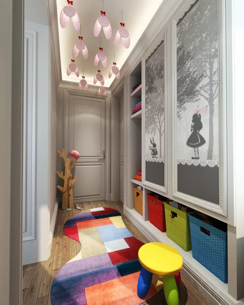 3D渲染儿童房 如此舒适 — 图库照片