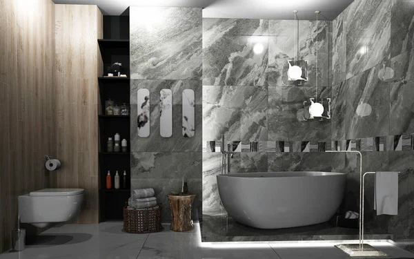 Rendering Interno Del Bagno — Foto Stock