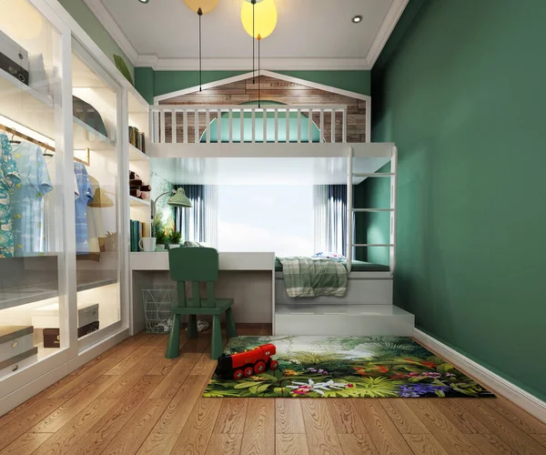 3D渲染儿童房 如此舒适 — 图库照片
