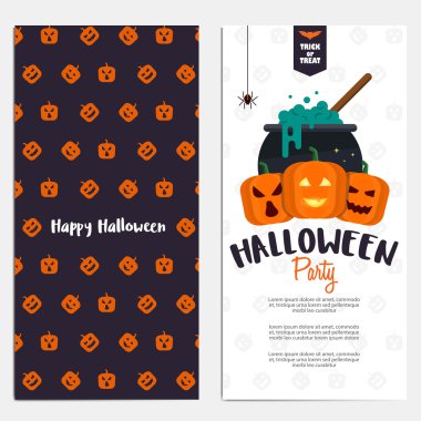 Hallowen düz dikey afiş tasarlanmış