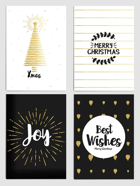 Colección de tarjetas de felicitación de Navidad — Vector de stock