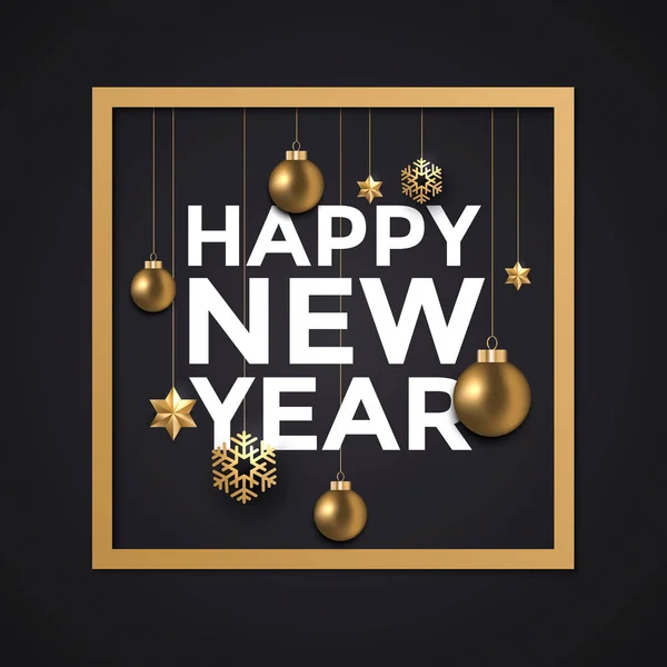 Carte de Nouvel An avec Ornements — Image vectorielle