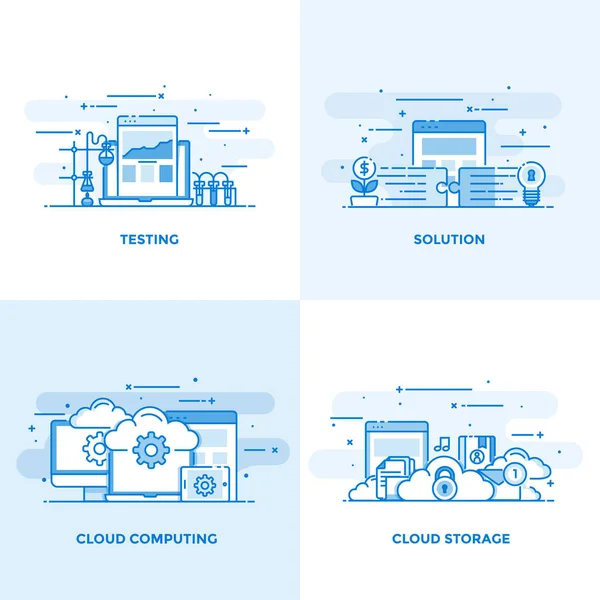 Flat line Designed Concepts 9 — Stock Vector