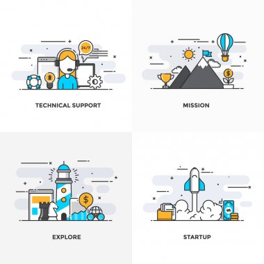 Düz çizgi tasarlanmış kavramlar 2 renkli