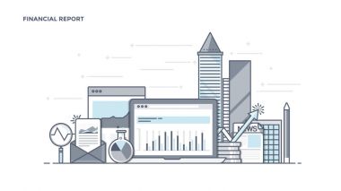 Düz çizgi tasarım başlığı - mali rapor