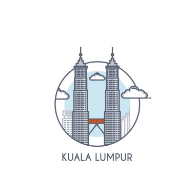 Düz çizgi deisgned Icon - Kuala Lumpur