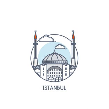 Düz çizgi deisgned Icon - Istanbul