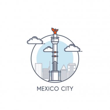 Düz çizgi deisgned Icon - Mexico City