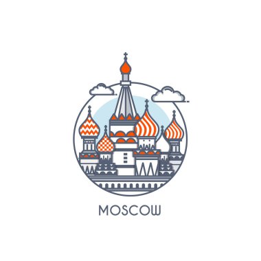 Düz çizgi deisgned Icon - Moskova