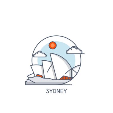 Düz çizgi deisgned Icon - Sydney