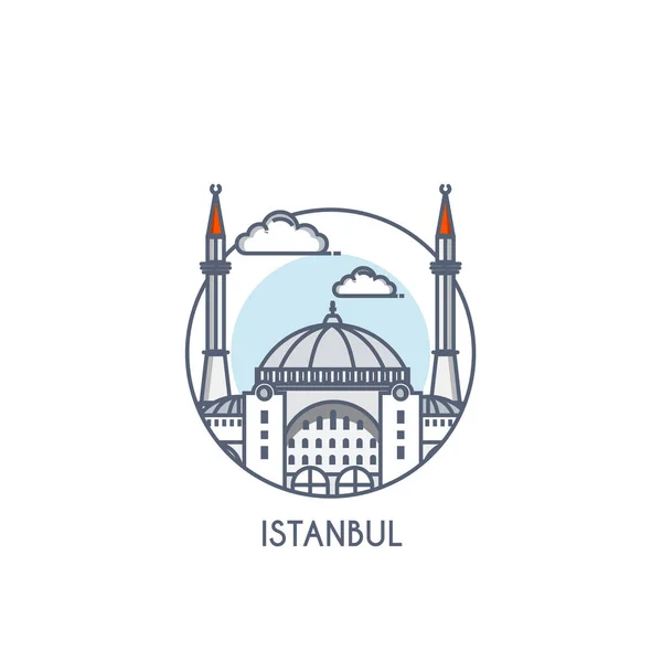 Flache Linie deisgned icon - istanbul — Stockvektor